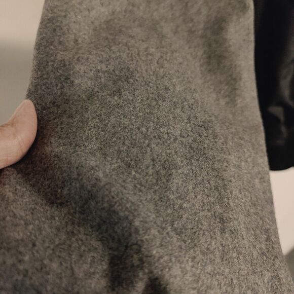 Bare Fox Jacket Men's Extra Large Black Gray Fleece Sleeves Varsity Snap Up 4XL - Picture 11 of 16